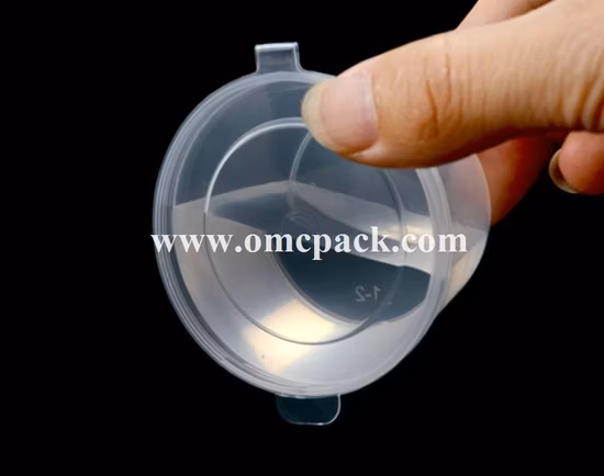 Disposable PP Sauce Cup with Hinged Lid Plastic Container Portion Container