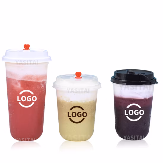 500ml 16oz PP Disposable Plastic Cup Drink Milk Tea Cup